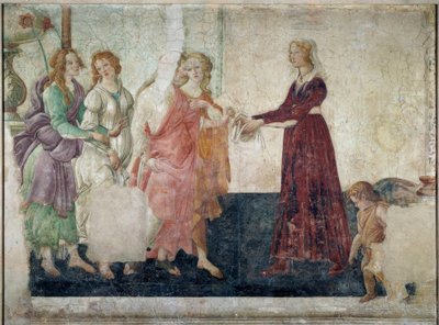 Giovanna Tornabuoni (?) and the Three Graces before Venus by Sandro Botticelli